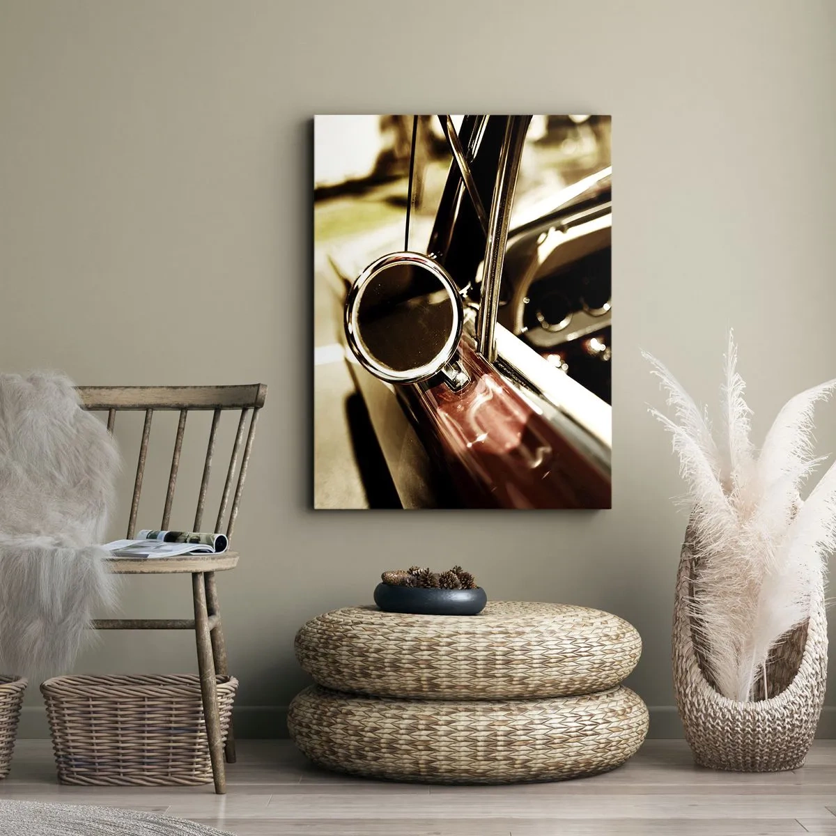 Canvastavla - Bild på duk - En bil med själ - 55x100 cm