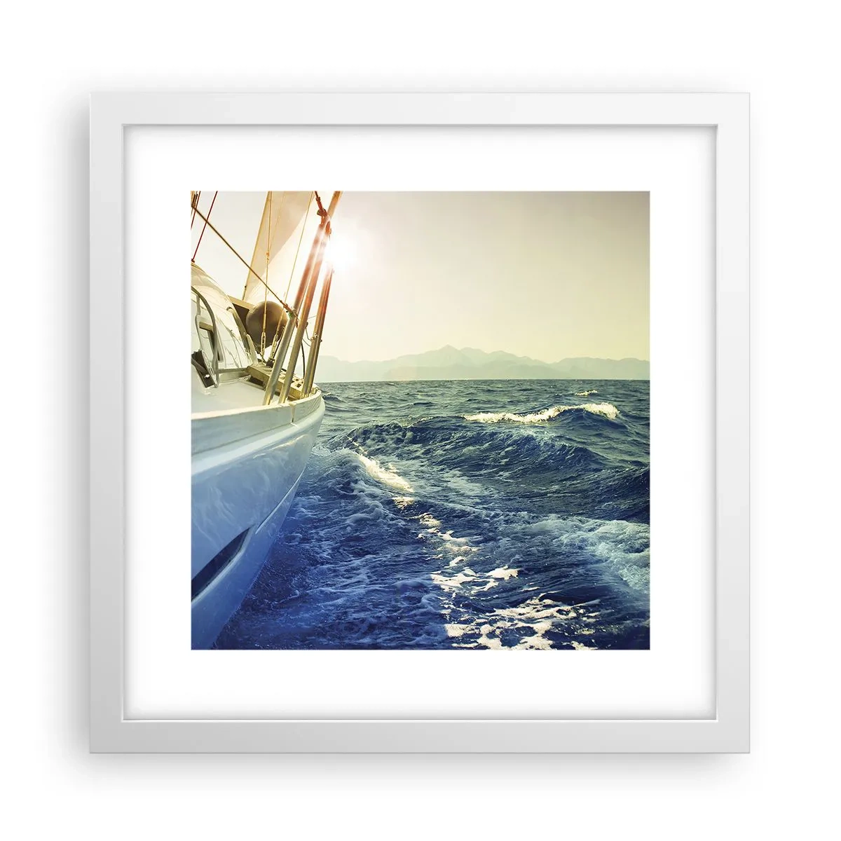 Affisch i vit ram - Mot äventyret - 30x30 cm