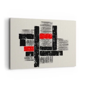 Canvastavla - Bild på duk - Rött och svart - 100x70 cm