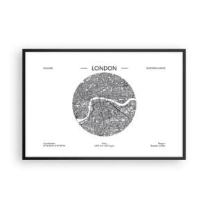 Affisch i svart ram - Londons anatomi - 91x61 cm