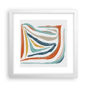 Affisch i vit ram - Vänligt leende abstraktion - 30x30 cm