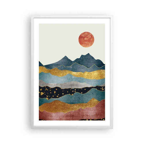 Affisch i vit ram - Världens tvärsektion - 50x70 cm