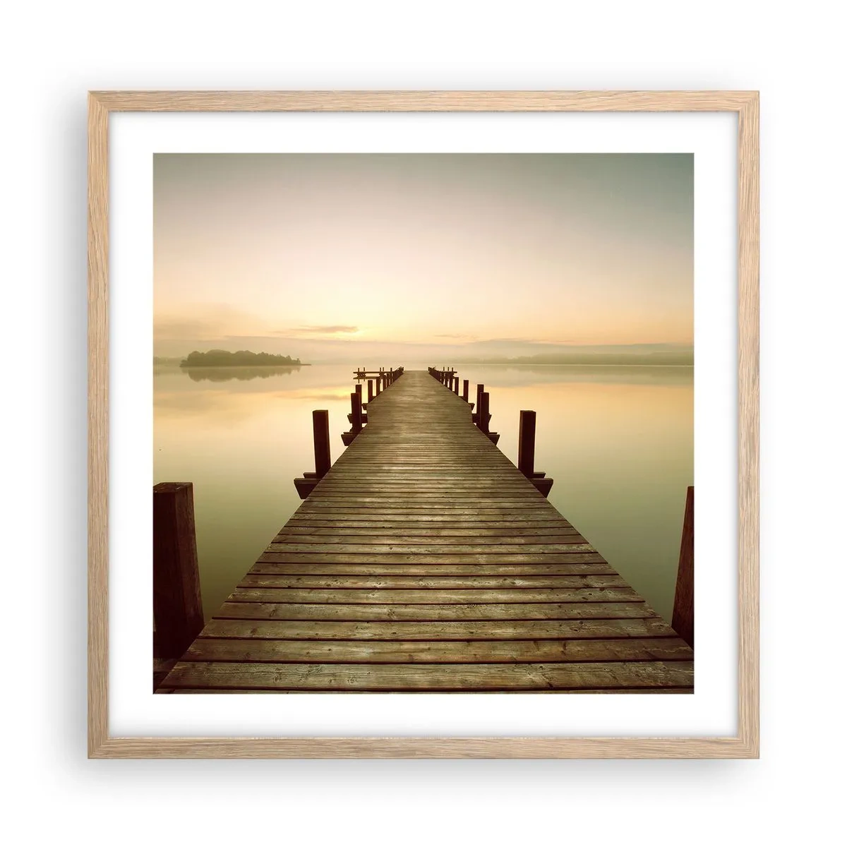 Affisch i ram av ljusek - Förgryning, gryning, ljus - 50x50 cm