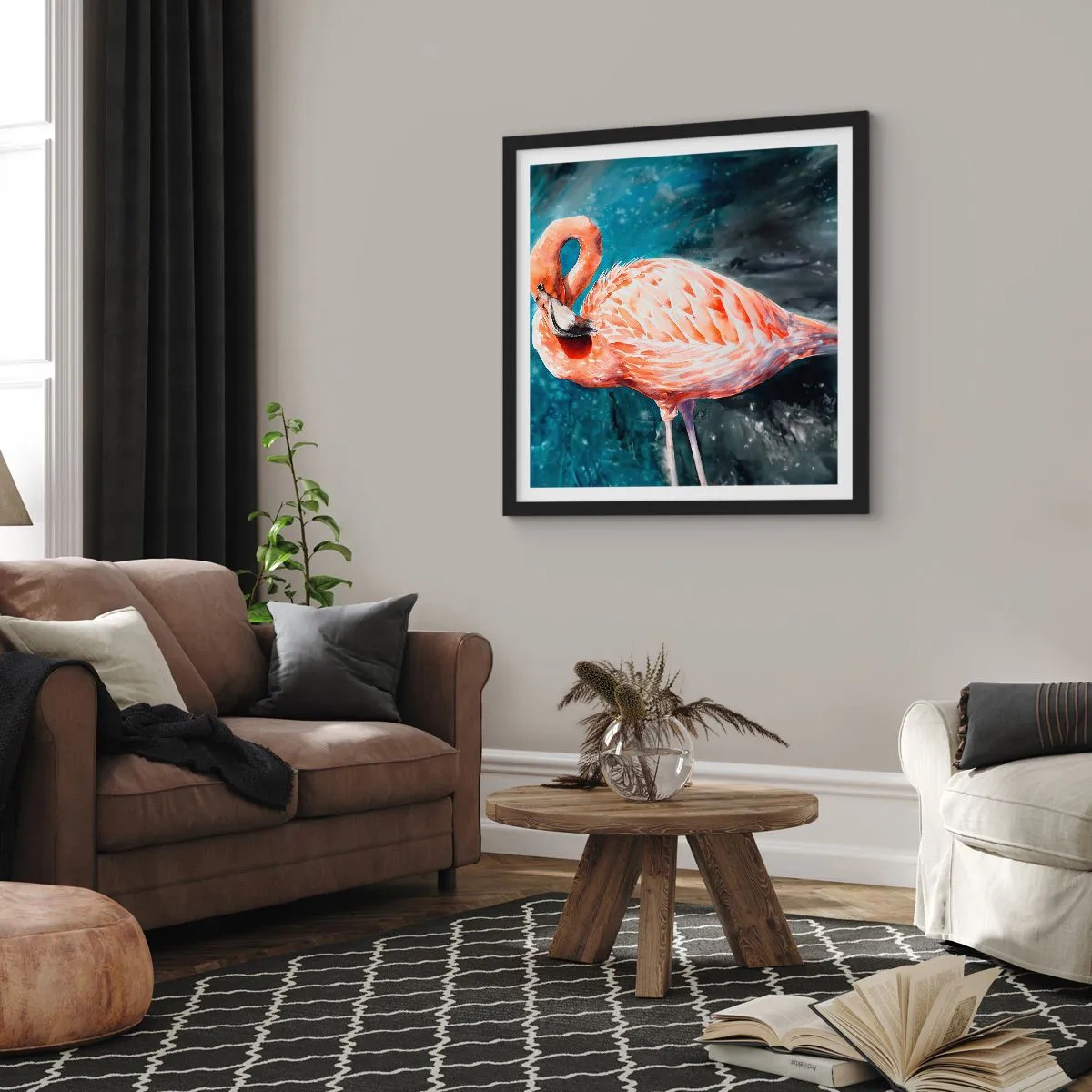 Affisch i svart ram - Dekorativt till sin natur - 50x50 cm