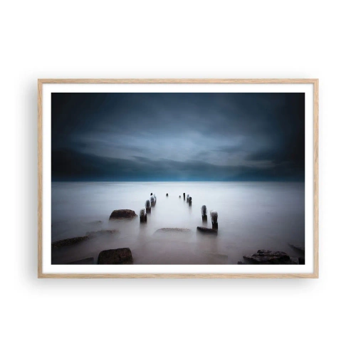 Affisch i ram av ljusek - Fundersam sjö - 100x70 cm