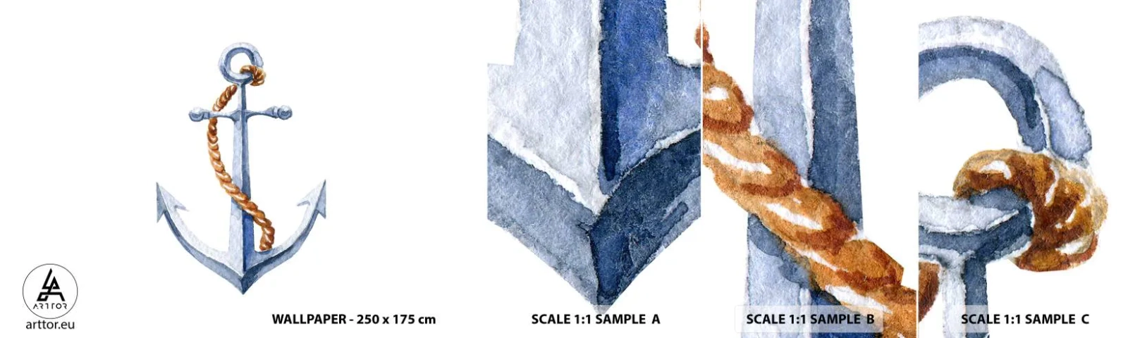 Fototapet Prov Standard Eco - Heja äventyret! - Ankare, Hobby, segling - 100x30 cm