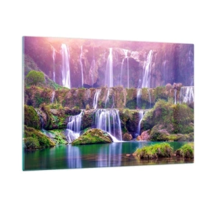 Glastavla - Bild på glas - Trappan till himlen - 120x80 cm