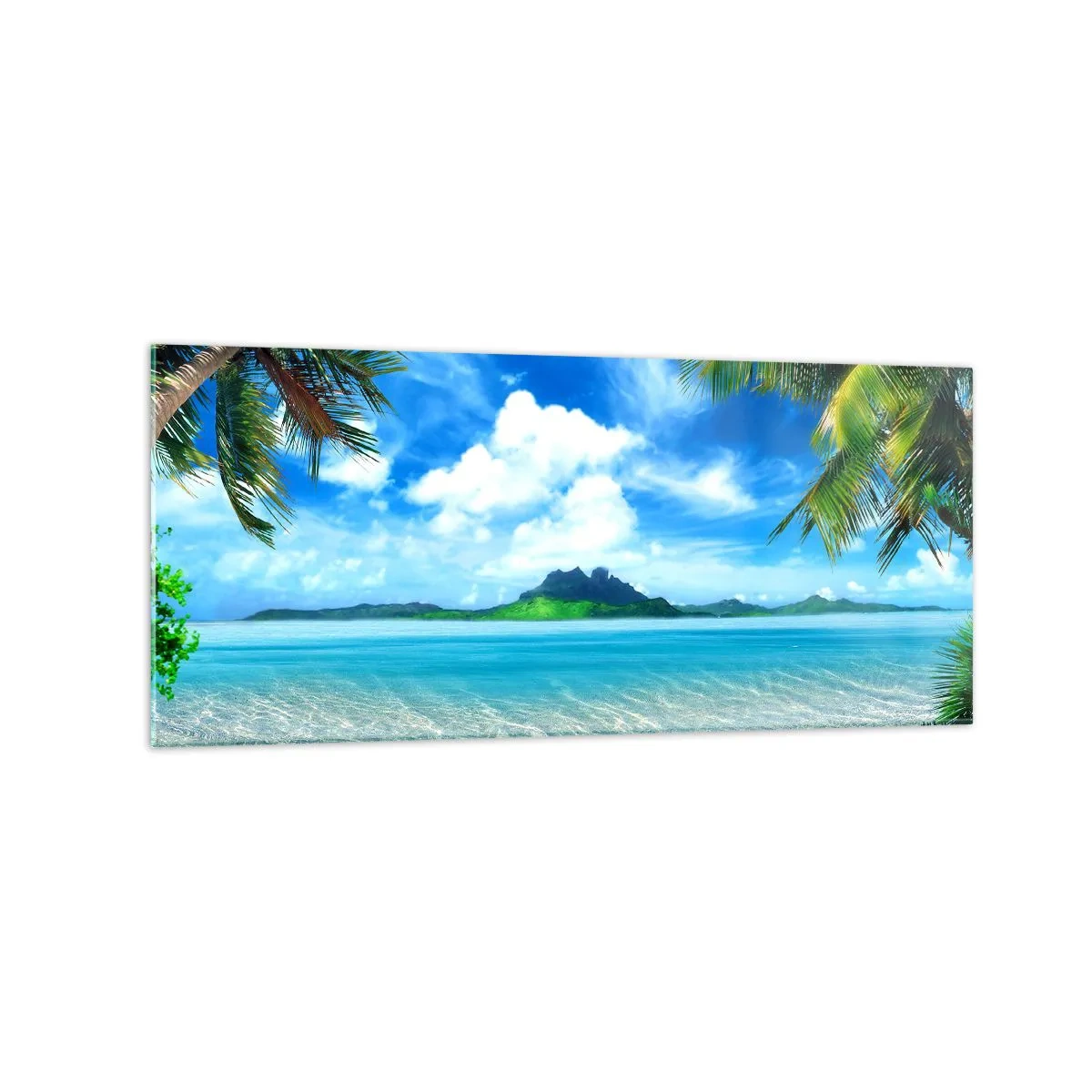 Glastavla - Bild på glas - Tropikens azur - 120x50 cm