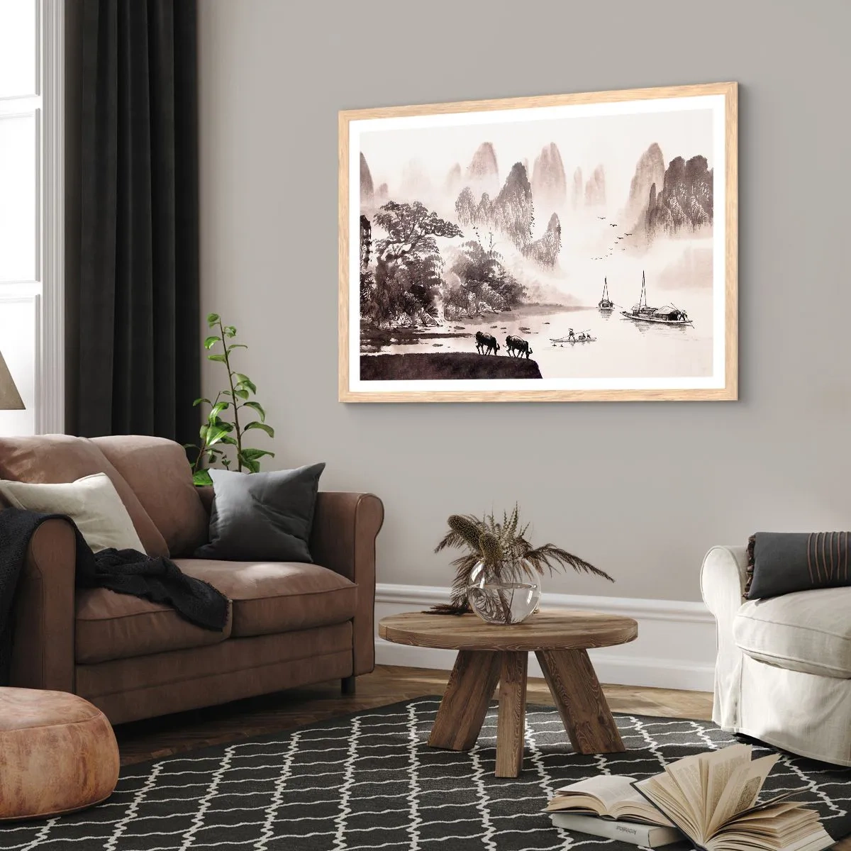 Affisch i ram av ljusek - Österns exotiska vardag - 40x30 cm