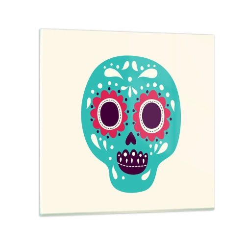 Glastavla - Bild på glas - Livet - nöje till döden - 50x50 cm