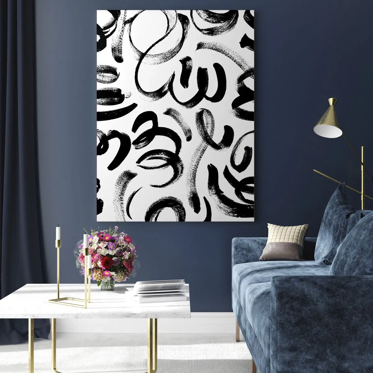 Glastavla - Bild på glas - Svart på vitt - 50x70 cm