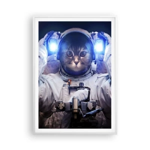 Affisch i vit ram - Houston, ni har problem - 70x100 cm