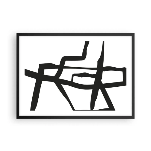 Affisch i svart ram - Svartvit konstruktion - 70x50 cm