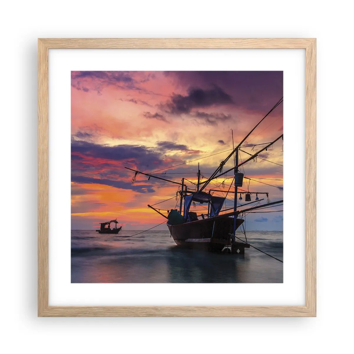 Affisch i ram av ljusek - Exotisk kväll - 40x40 cm