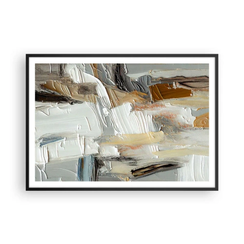 Affisch i svart ram - Färgstarka lager på lager - 100x70 cm