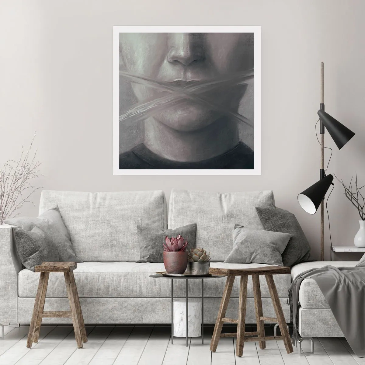 Affisch - Inte ett ord - 60x60 cm