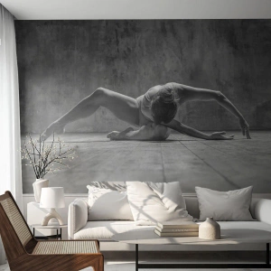 Fototapet Premium Sand - Upphittad symmetri - Ballerina, Balett, Dansa - 100x70 cm