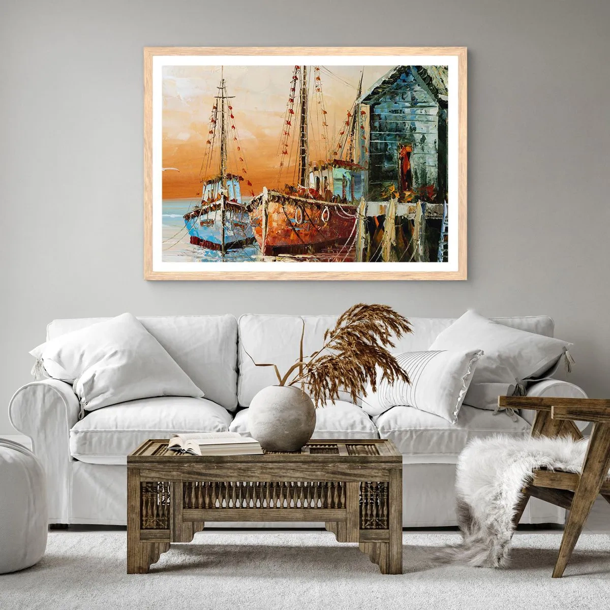 Affisch i ram av ljusek - Lugn hemresa - 100x70 cm