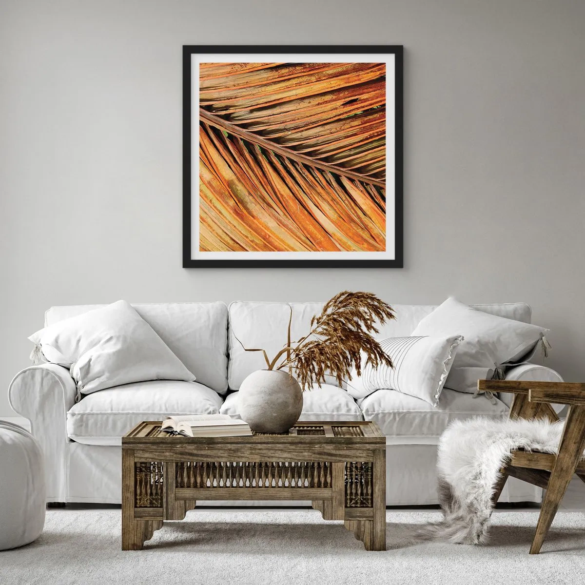 Affisch i svart ram - Kokosguld - 40x40 cm