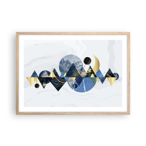 Affisch i ram av ljusek - Geometriskt landskap - 70x50 cm