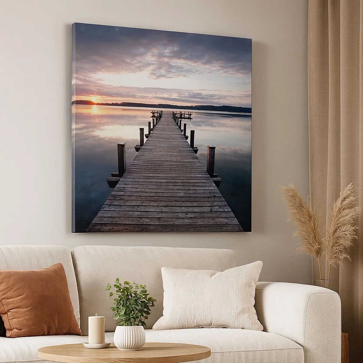 Canvastavla - Bild på duk - Den tysta gränsen mellan dag och natt - 30x30 cm