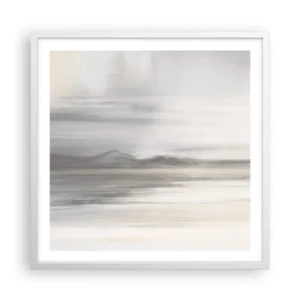 Affisch i vit ram - En eftertänksam bakgrund - 60x60 cm