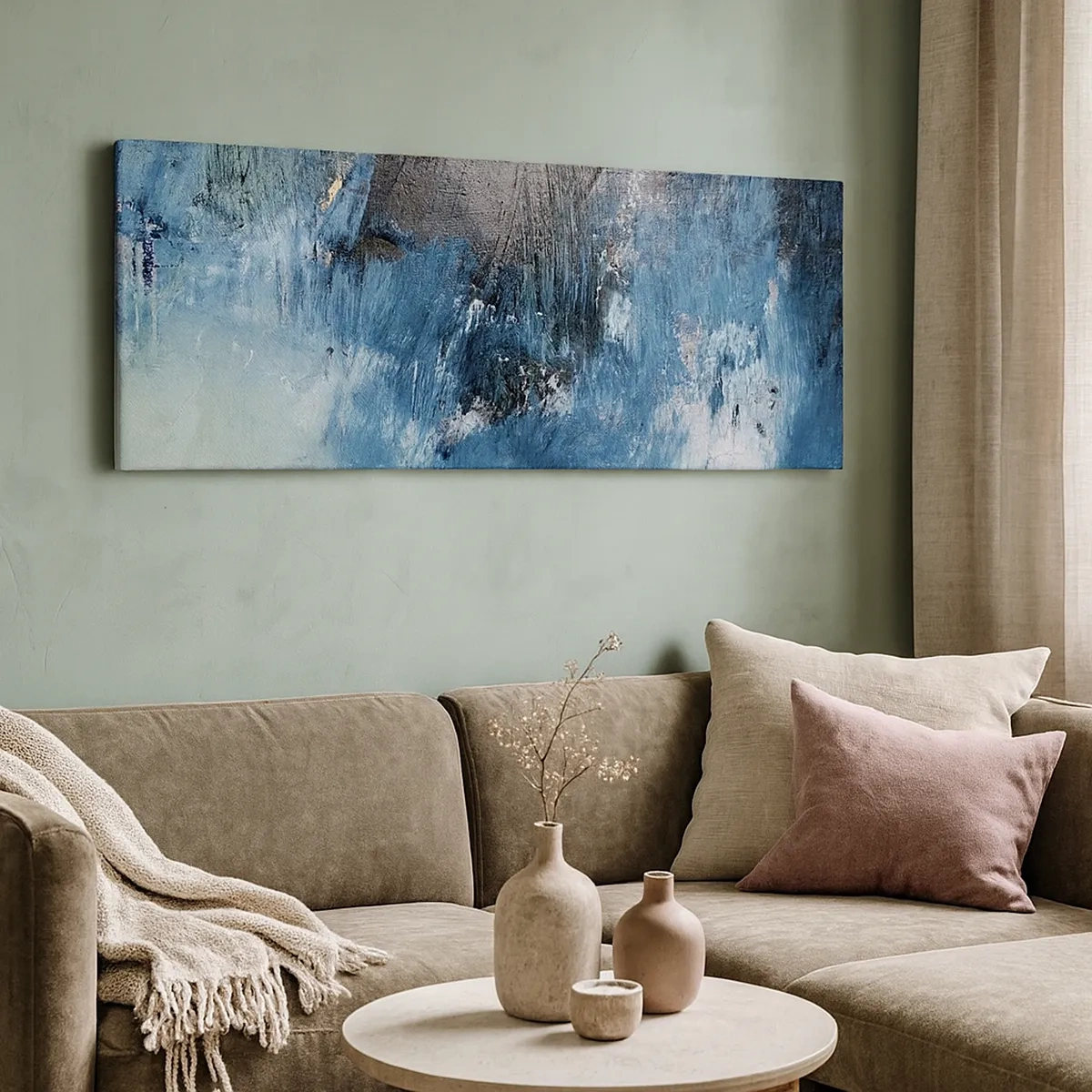 Canvastavla - Bild på duk - Blå rapsodi - 30x30 cm