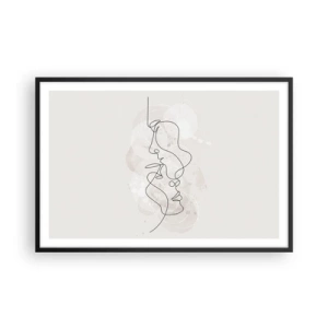 Affisch i svart ram - Tilltrasslade i famn - 91x61 cm