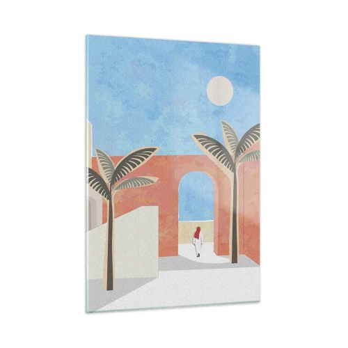 Glastavla - Bild på glas - En arabisk dag - 50x70 cm
