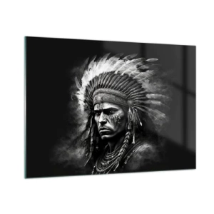 Glastavla - Bild på glas - Hövding och krigare - 100x70 cm