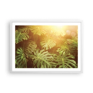 Affisch i vit ram - Beträda grönskan... - 70x50 cm