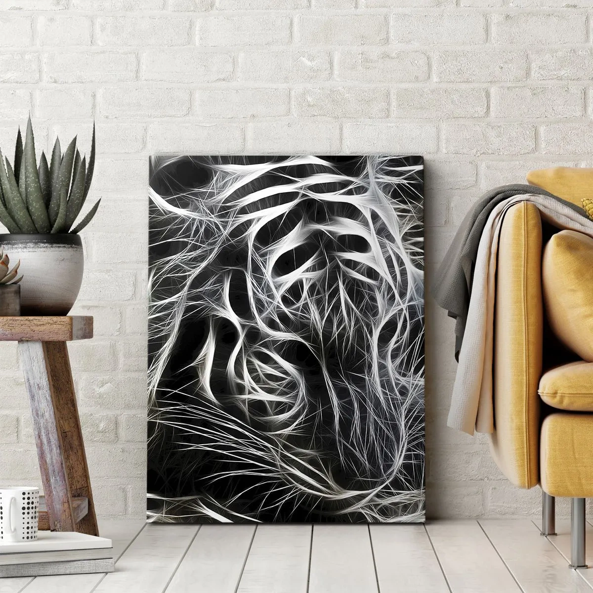 Canvastavla - Bild på duk - En studie om kattens lätthet - 55x100 cm