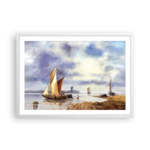 Affisch i vit ram - Seglarnas hemkomst - 70x50 cm