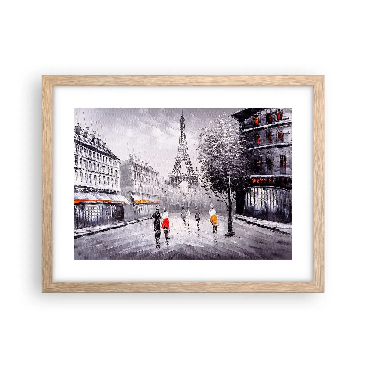 Affisch i ram av ljusek - Promenad i Paris - 40x30 cm