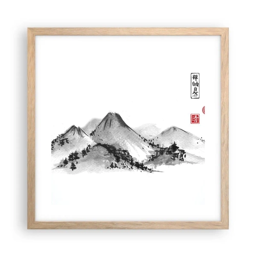 Affisch i ram av ljusek - Bortom fjällen - 40x40 cm