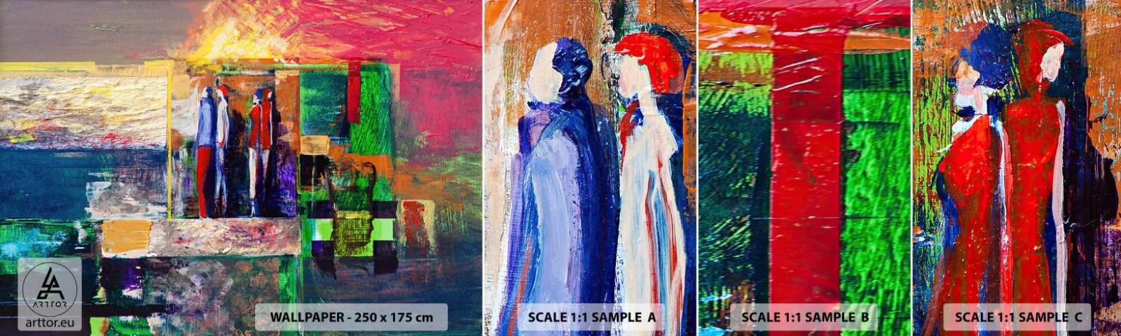 Fototapet Prov Standard Eco - Relationer och emotioner - Abstraktion, människor, Bit - 100x30 cm