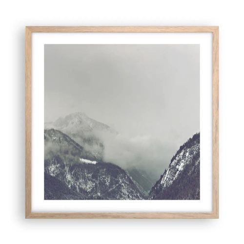 Affisch i ram av ljusek - Dimmig dal - 50x50 cm