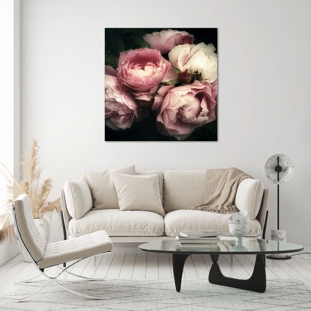 Glastavla - Bild på glas - Belle epoque charm - 40x40 cm