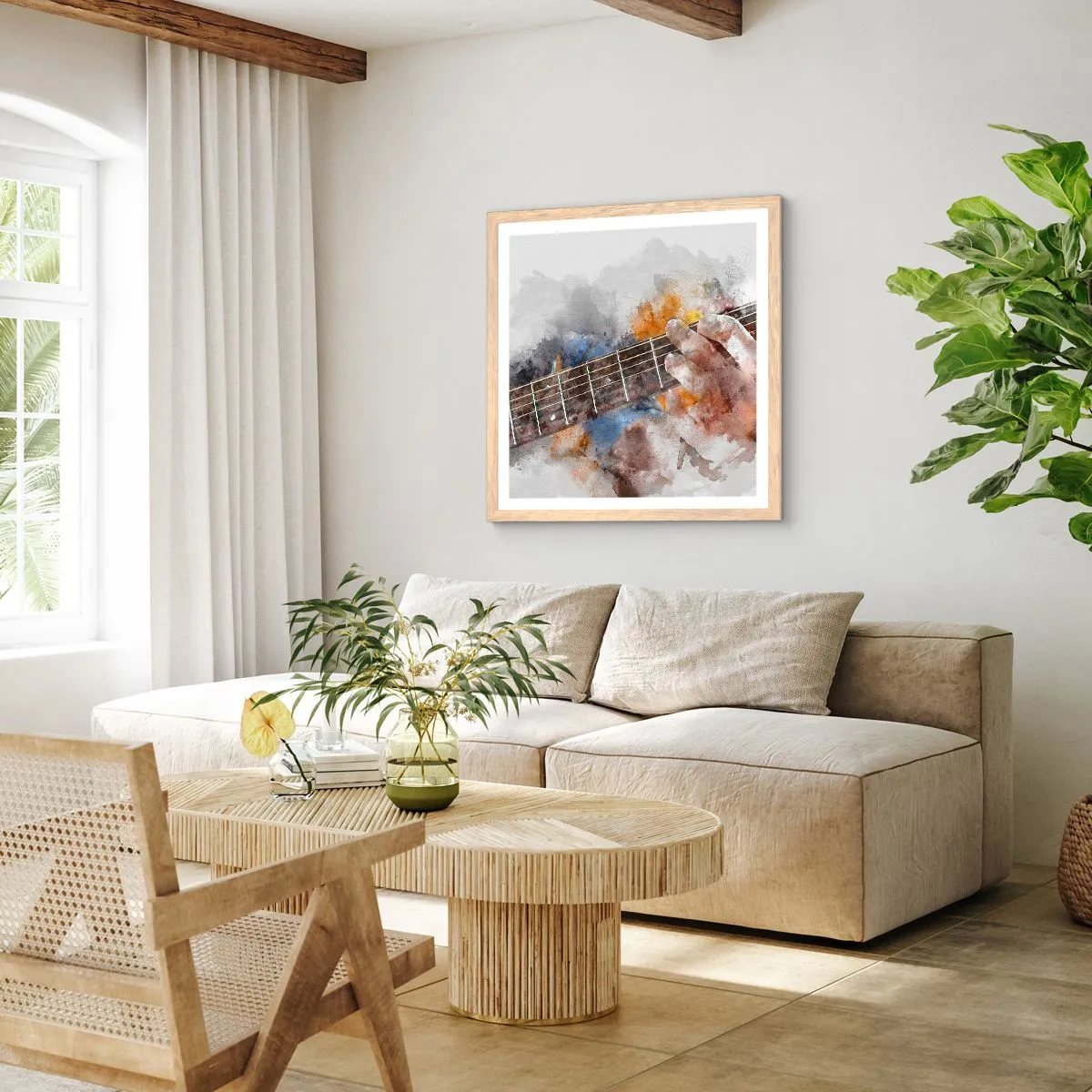 Affisch i ram av ljusek - Poesi mellan strängarna - 50x50 cm