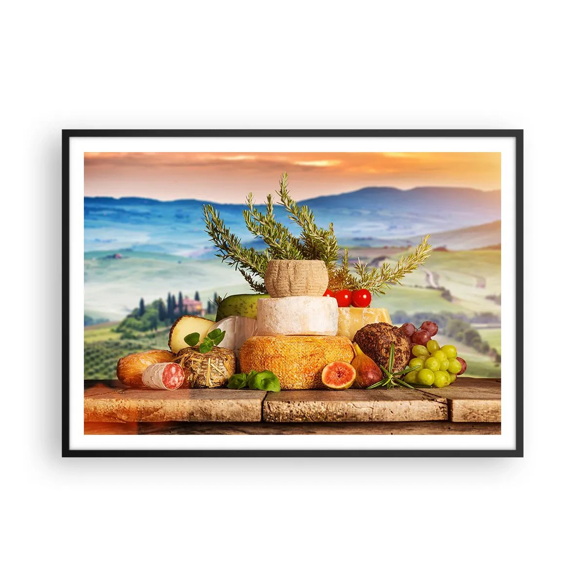 Affisch i svart ram - Italiensk livsglädje - 100x70 cm