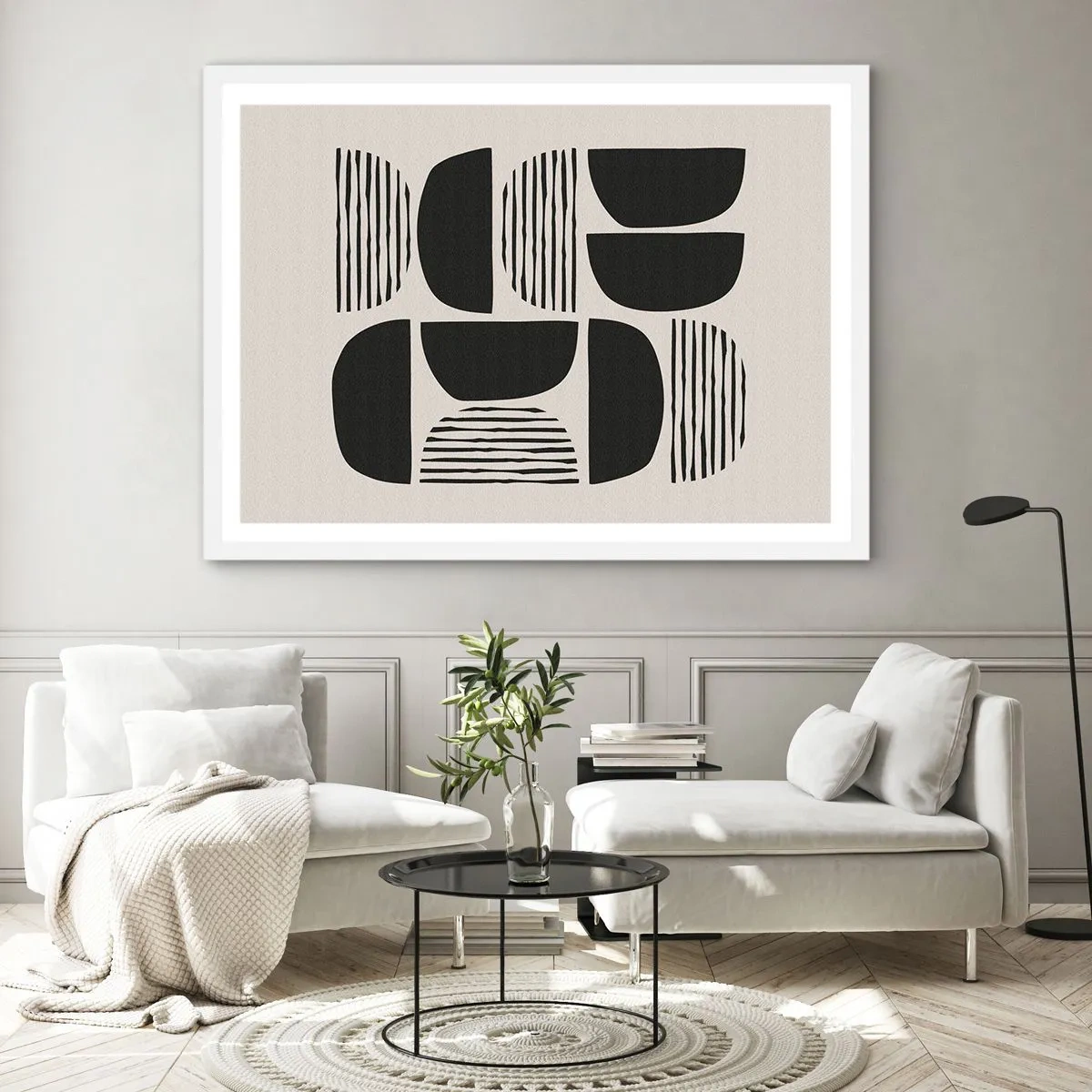 Affisch i vit ram - Arrangemang med halvor - 50x40 cm