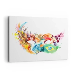 Canvastavla - Bild på duk - Brasilien hälsar välkommen med samba - 120x80 cm