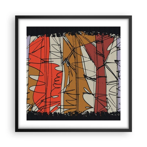 Affisch i svart ram - Spontan komposition - 50x50 cm
