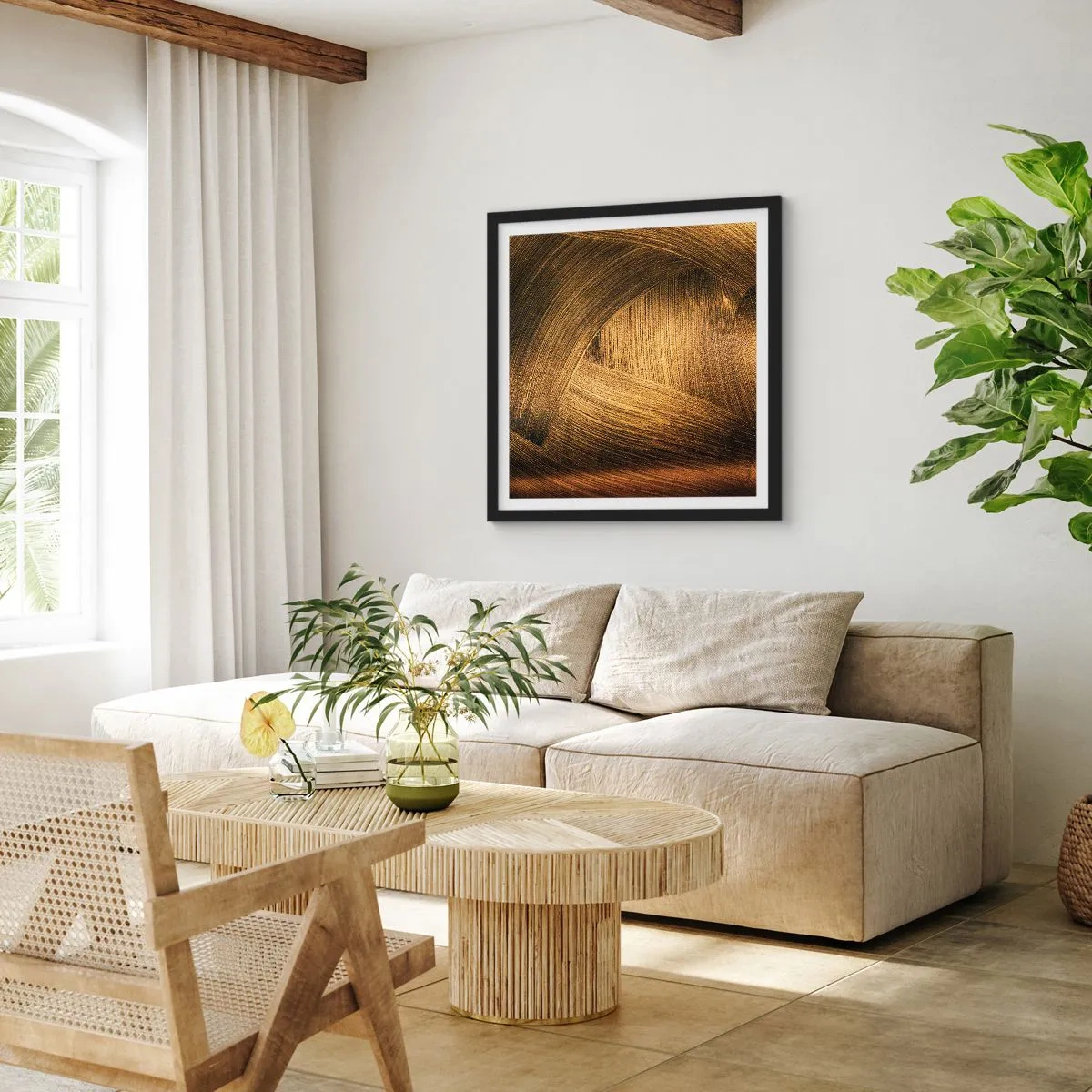 Affisch i svart ram - I gyllene labyrint - 60x60 cm