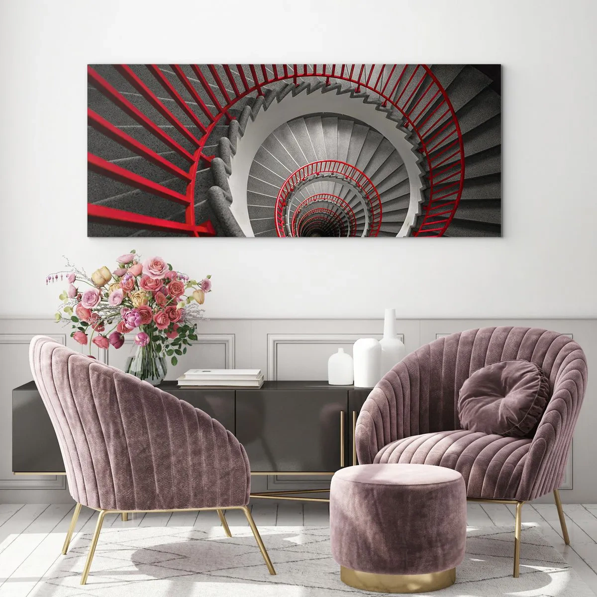 Glastavla - Bild på glas - Arkitektoniska spel - 100x40 cm