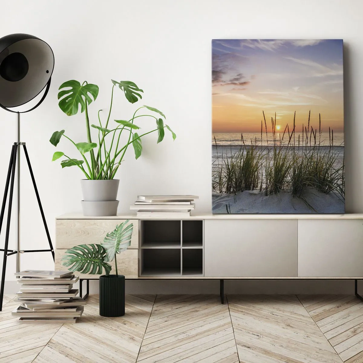 Canvastavla - Bild på duk - Titta, tänk, känn - 65x120 cm