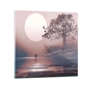 Glastavla - Bild på glas - Nattens under - 70x70 cm