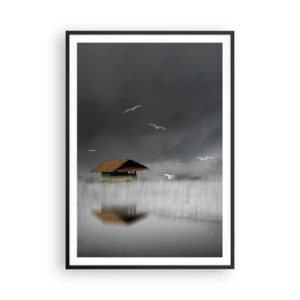 Affisch i svart ram - Regnskydd - 70x100 cm