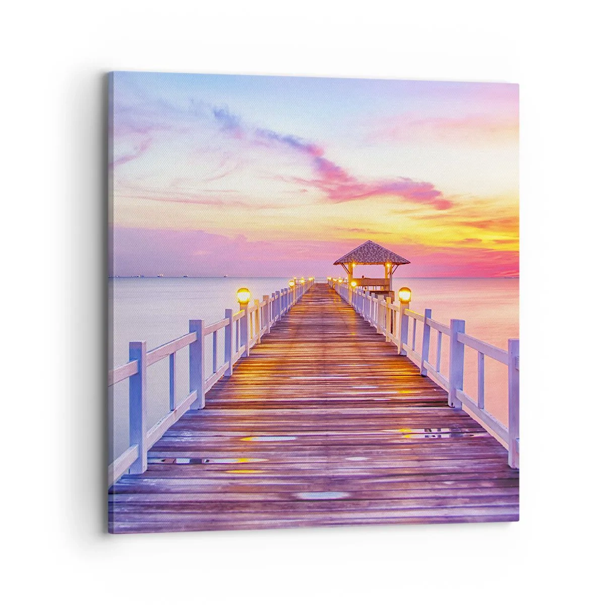 Canvastavla - Bild på duk - Kvällens lila-guld tystnad - 70x70 cm