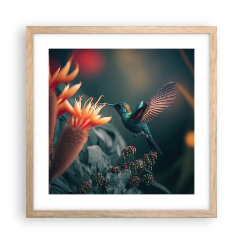 Affisch i ram av ljusek - Ett verkligt färgglatt liv - 40x40 cm